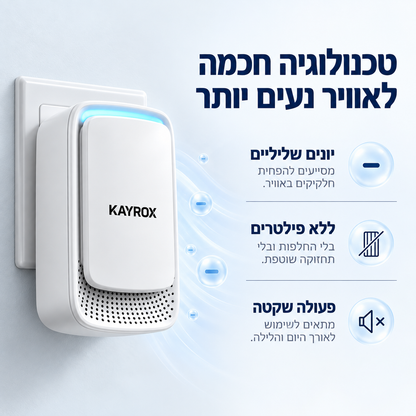 מטהר אוויר לשקע עם טכנולוגיה מיוחדת