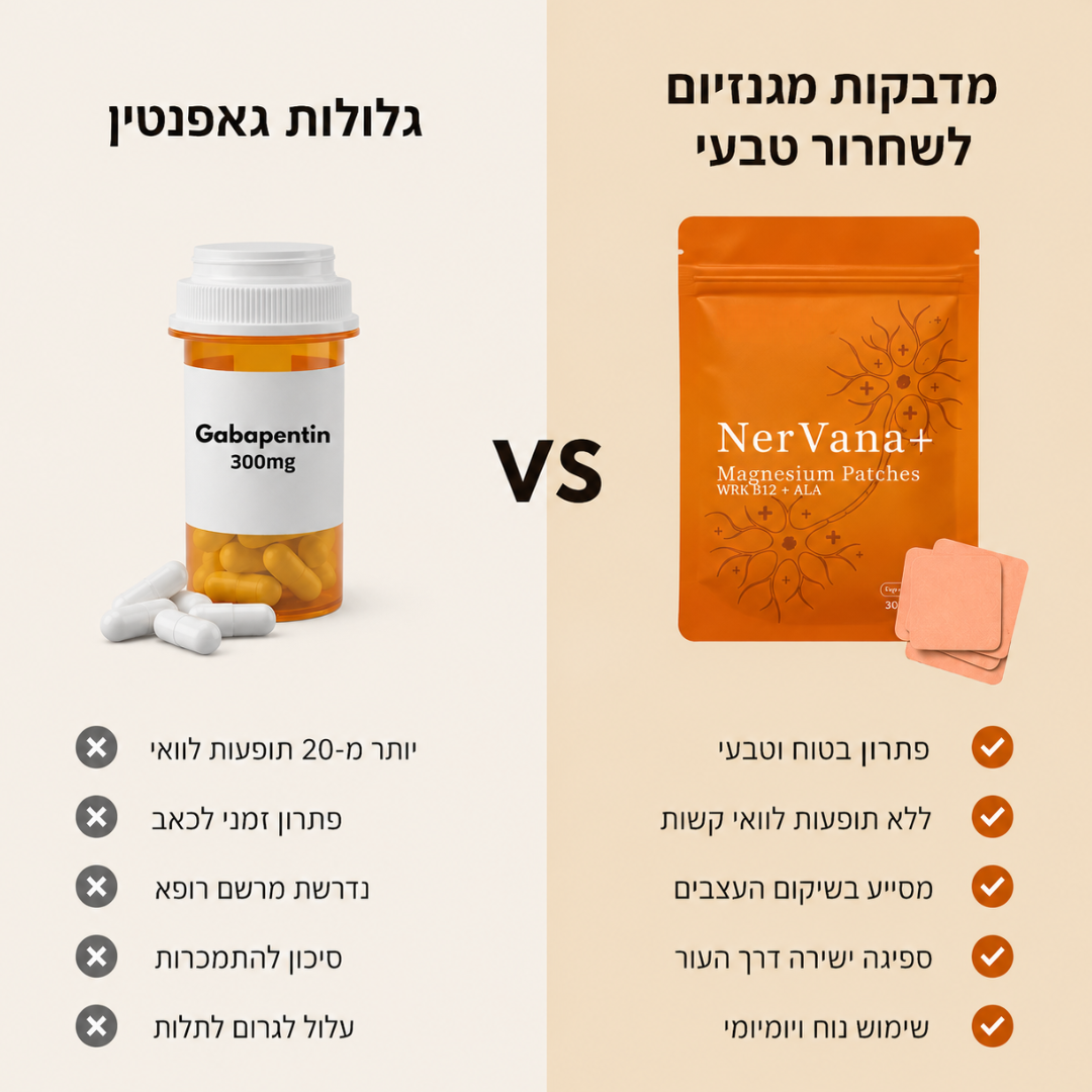מדבקות מגנזיום להקלה על תחושת נימול ונוירופתיה