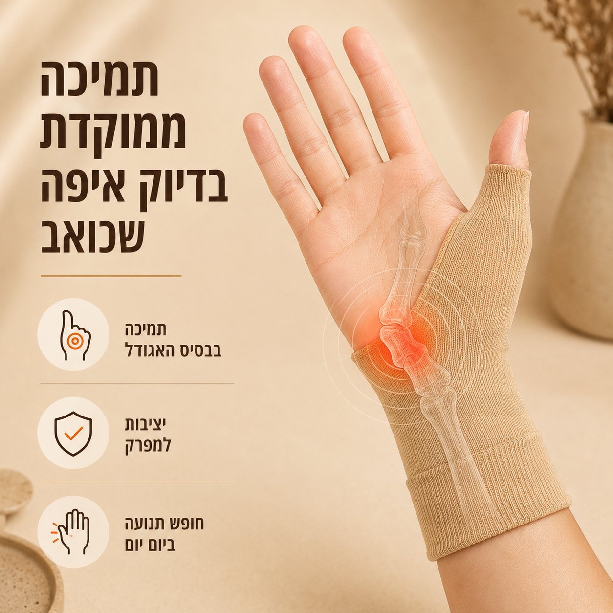 כפפה מייצבת לאגודל