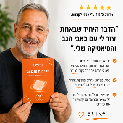 מדבקות מגנזיום להקלה בכאבי הגב והסיאטיקה