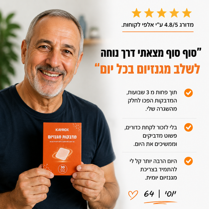מדבקות מגנזיום לספיגה דרך העור