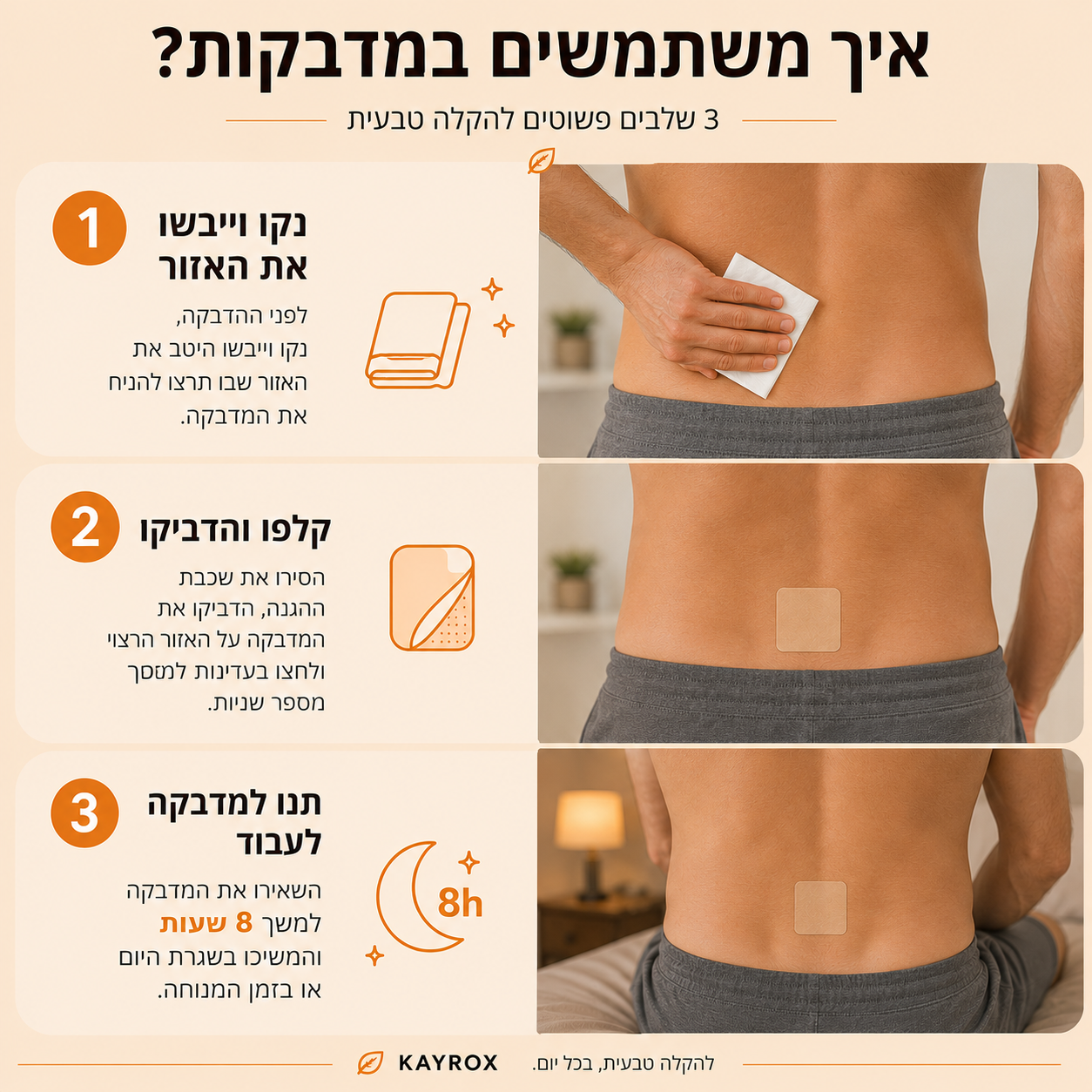 מדבקות מגנזיום להקלה בכאבי הגב והסיאטיקה