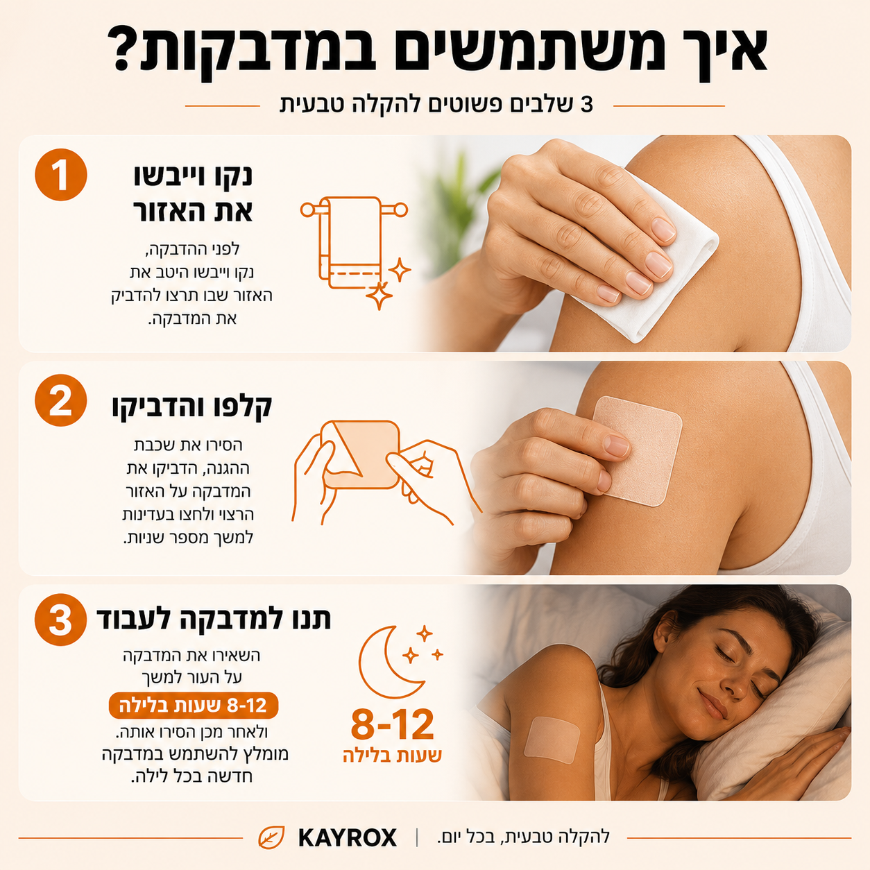מדבקות מגנזיום לספיגה דרך העור
