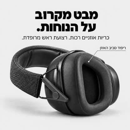 אוזניות כיסוי מתקפלות להפחתת רעש