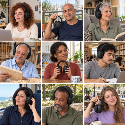 אוזניות כיסוי מתקפלות להפחתת רעש