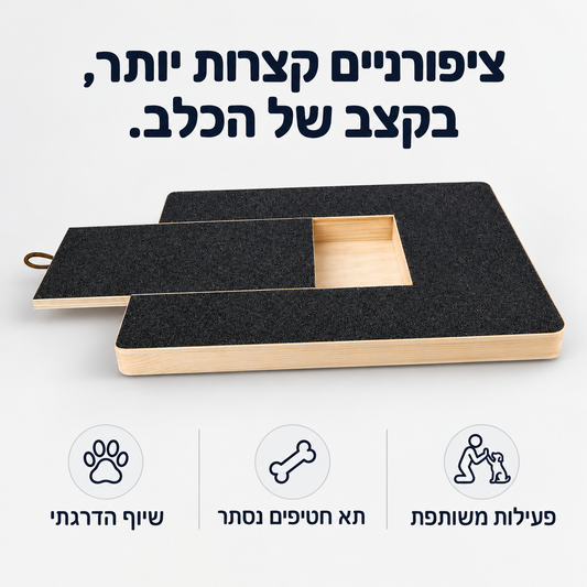 לוח שיוף לציפורניים לכלבים עם מכסה הזזה וידית לולאה
